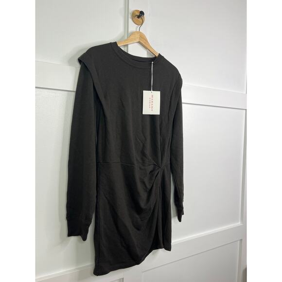 NWT Marant Etoile Michaele Faded Black Long Puff Sleeve Mini Dress size: 10 - Picture 3 of 8